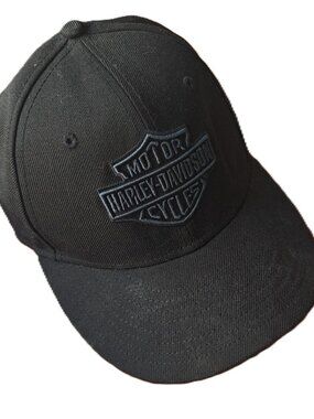 Harley-Davidson x New Era 59FIFTY Fitted Cap – Black Tonal Logo – Size XS
